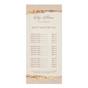 Panfleto Gold ripped paper price list rack card