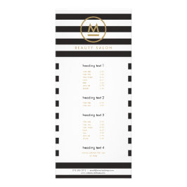 Panfleto Grande Monograma Moderno Inicial em Listras Negrit