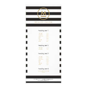 Panfleto Grande Monograma Moderno Inicial em Listras Negrit