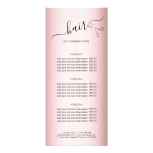 Panfleto Hirestilista de tesouras de ouro rosa