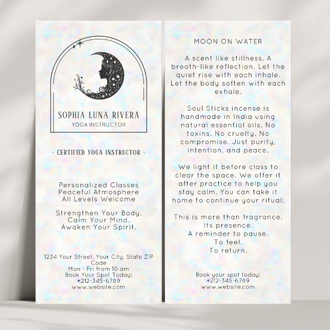 Panfleto Holographic Boho Arch Celestial Crescent Moon (Holographic Boho Arch Celestial Crescent Moon Rack Card)
