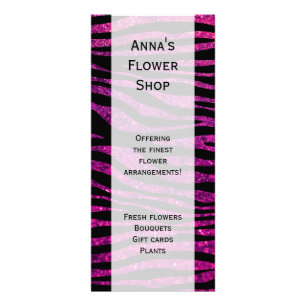 Panfleto Impressão animal, listras da zebra, brilho - rosa