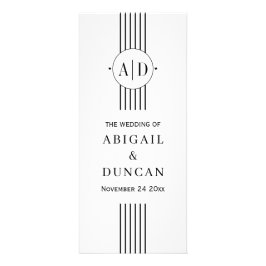 Panfleto Iniciais e programas de casamento de faixas branca