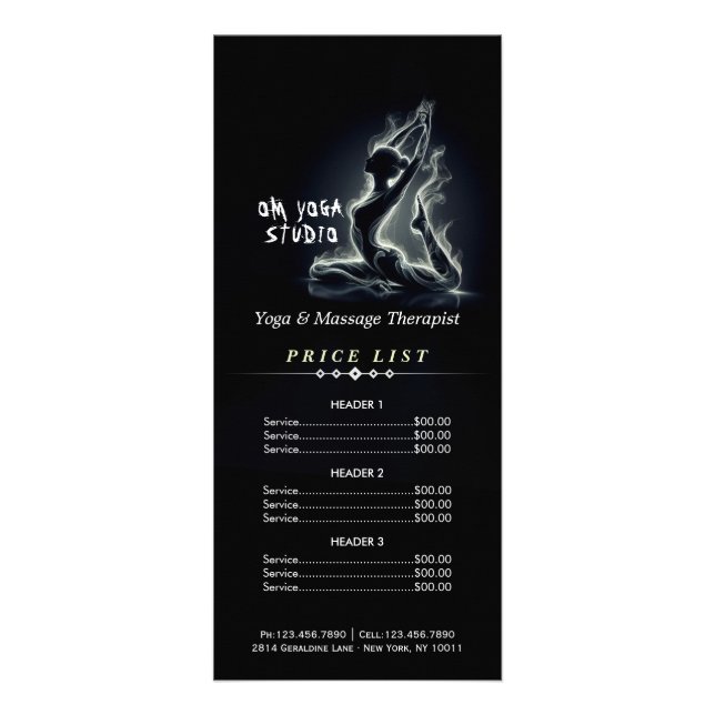 Panfleto Instrutor Yoga Reiki Pose Rei Pigeon com uma perna (Frente)