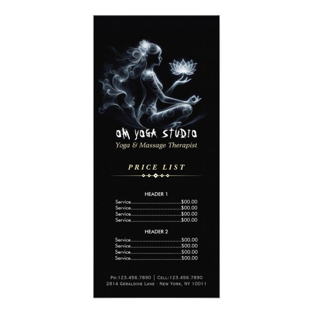 Panfleto Ioga Instrutor Lotus Meditação Pose Brilhante (Frente)