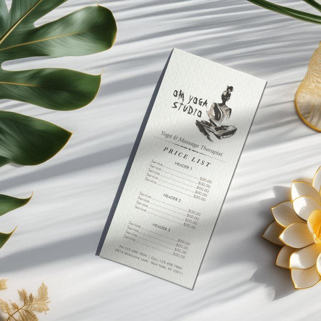 Panfleto Ioga Instrutor Lotus Meditation Pose Brushstrokes (Criador carregado)