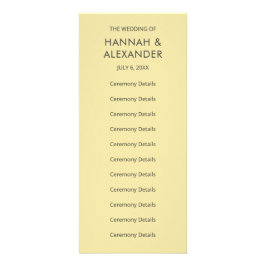 Panfleto Island Citrus Yellow Wedding Program