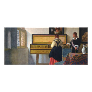 Panfleto Johannes Vermeer's The Music Lesson (cerca de 1663