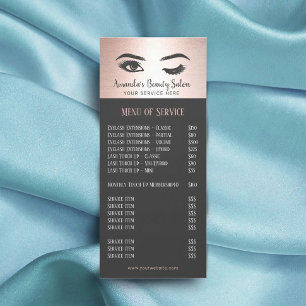 Panfleto Lashes Eyelash Beauty Salon Rosa Price List