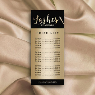 Panfleto Lashes Makeup Artist Modern Black Gold Price List