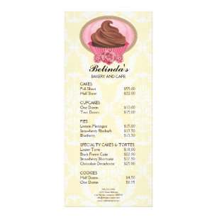 Panfleto Lista de Preços da Panificação do Cupcake de Choco