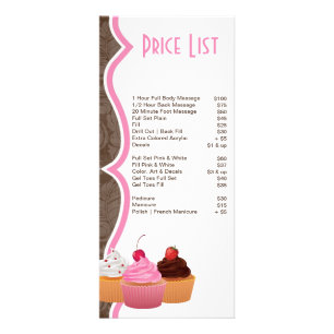 Panfleto Lista de preços de 4 x 9" Bolas de padaria Doce