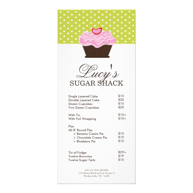 Panfleto Lista de Preços de Bakery (Frente)