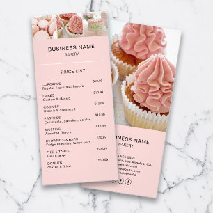 Panfleto Lista de Preços de Bakery Foto Personalizada Cor-d