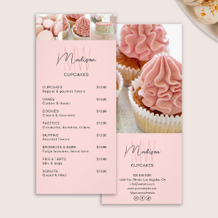 Panfleto Lista de Preços de Bakery Logotipo Monograma Perso