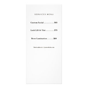 Panfleto Lista de Preços de Esteticista Minimalista Creme A