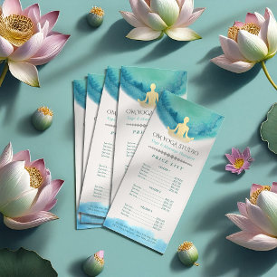 Panfleto Lista de Preços de Instrutor YOGA Dourado Teal Wat
