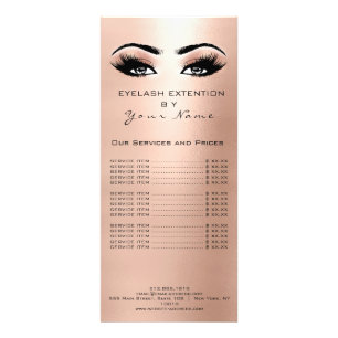 Panfleto Lista de Preços de Marca Lashes Extensão do Pêsseg