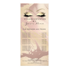 Panfleto Lista de Preços de Marca Lashes Extensão Lixeira