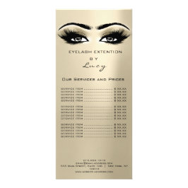 Panfleto Lista de Preços de Marca Lashes Extensão Olhos de 