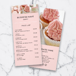Panfleto Lista de Preços de Padaria Foto Personalizada QR R