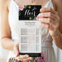 Panfleto Lista de Preços de Salão de Bela Moderna com Cabel
