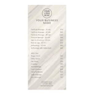 Panfleto Lista de Preços de Salão de Spa Natural