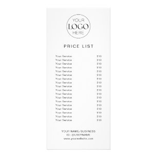 Panfleto Lista de Preços de Serviço de Logotipos Comerciais