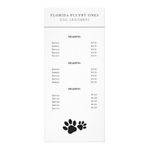 Panfleto Lista de Preços de Serviços de Higiene Canina Simp
