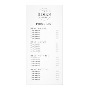 Panfleto Lista de preços de serviços de logotipo comercial