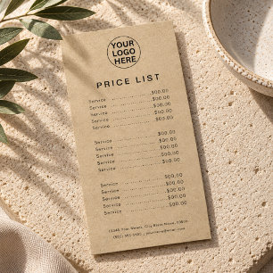 Panfleto Lista de Preços de Serviços Empresariais Kraft Rús