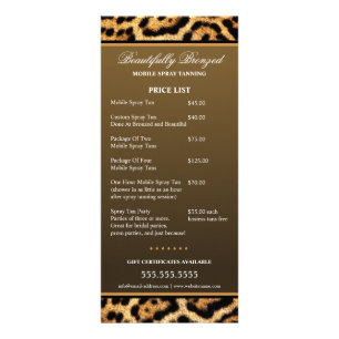 Panfleto Lista de Preços de Tanning Móvel PERSONALIZADA