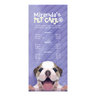 Panfleto Lista de Preços do Banho de Pet-Care para Cachorro