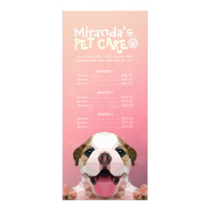 Panfleto Lista de Preços do Banho de Pet-Care para Cachorro