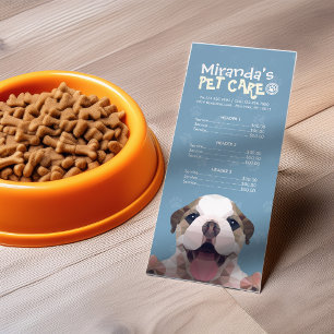 Panfleto Lista de Preços do Banho de Pet-Care para Cachorro