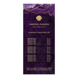 Panfleto lista de preços do logotipo seashell em design rox