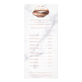 Panfleto Lista de preços dos Lábios Dourados do Rosa de Mar