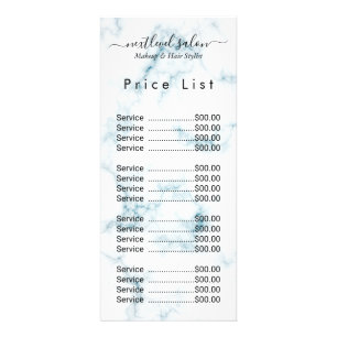 Panfleto Lista de Preços em Cardápio para Salão Moderno e E