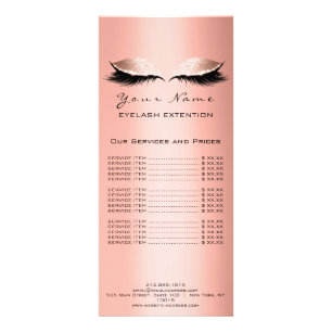 Panfleto Lista de Preços Lashes Extensão Makeup Artist Cora