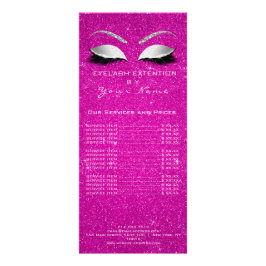 Panfleto Lista de Preços Lashes Extensão Makeup Hot Pink