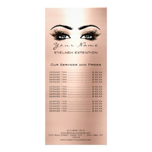 Panfleto Lista de Preços Lashes Extensão Makeup Rosa Coral