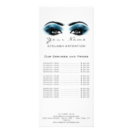 Panfleto Lista de Preços Lashes Ramal Makeup Artist Blue