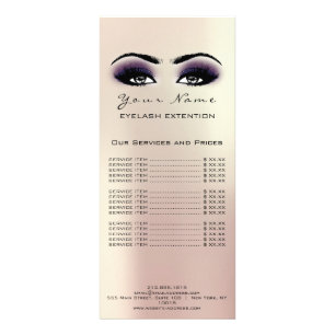 Panfleto Lista de Preços Lashes Ramal Makeup Artist Blush