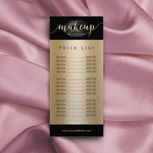 Panfleto Lista de Preços Makeup Artist Black Lábios Beau