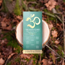 Panfleto Lista de Preços Om do Instrutor de Meditação do Yo