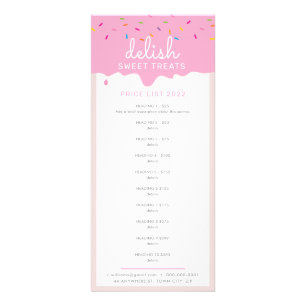 Panfleto LISTA DE PREÇOS pastelaria bolos glacé borrão borr