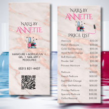 Lista de Preços QR Rosa Dourado para Manicure de S