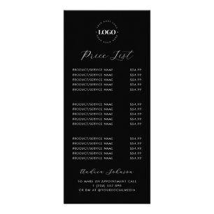 Panfleto Lista de Preços Rótulo Minimalista Logotipo Person