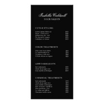 Lista de Preços Salão de Cabelo Elegante Preto
