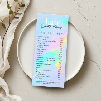 Panfleto Lista de Preços Salão de Cabelo Unhas Maquiagem Ho